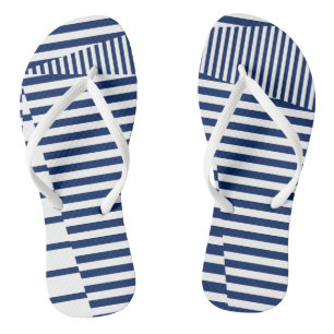 Tongs Bleu et blanc sur bandes