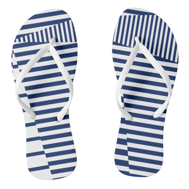 Tongs Bleu et blanc sur bandes (Semelle)