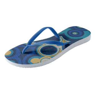 Tongs Bleu et jaune géométrique