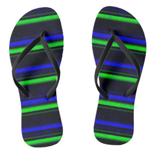 Tongs Bleu Noir Grandes Vertes