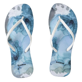 Tongs Bleu Rose Flip Flops, Slim Straps