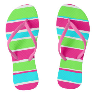 Tongs Bleu rose vert