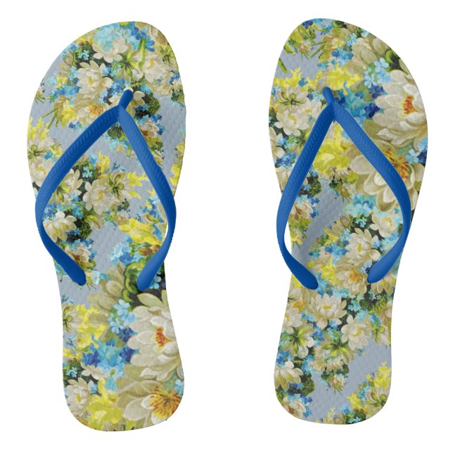 Tongs Blossoms bleus & Blooms Printemps (Semelle)