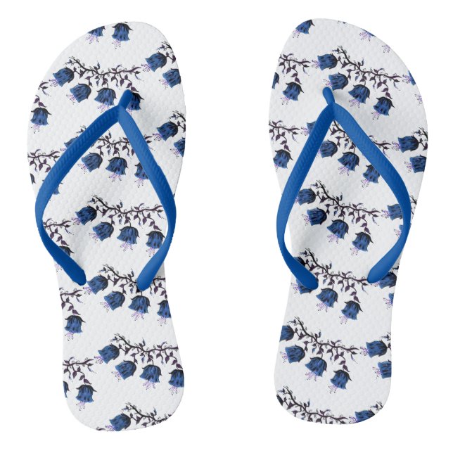Tongs Blue Canterbury Bells Adult Flip Flops Slides Stra (Semelle)