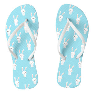 Tongs Blue Cute Lapin Lapin Motif de vacances de Pâques
