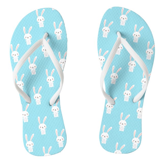 Tongs Blue Cute Lapin Lapin Motif de vacances de Pâques (Semelle)