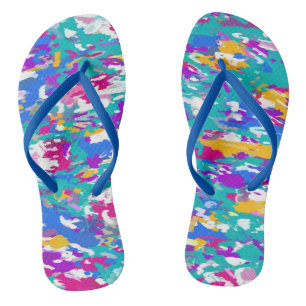 Tongs Blue et Fuchsia Abstrait