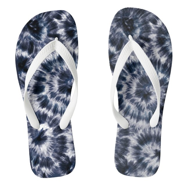 Tongs Blue Indigo Shibori Tie Dye (Semelle)