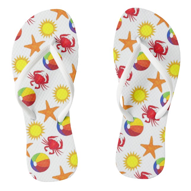 Tongs Boeuf Crabe Soleil Soleil Starfish Beach Imprimer (Semelle)