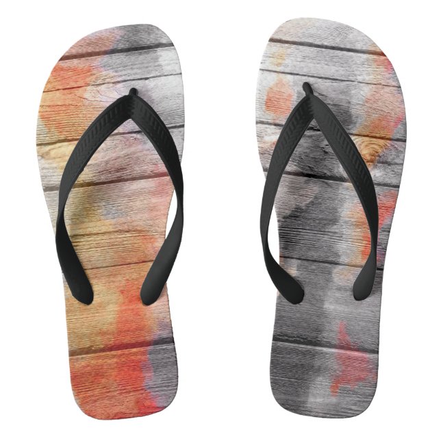 Tongs Bois de teinte couleurs peintes #10 (Semelle)
