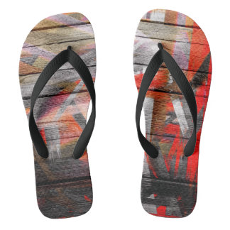 Tongs Bois de teintes peintes #5