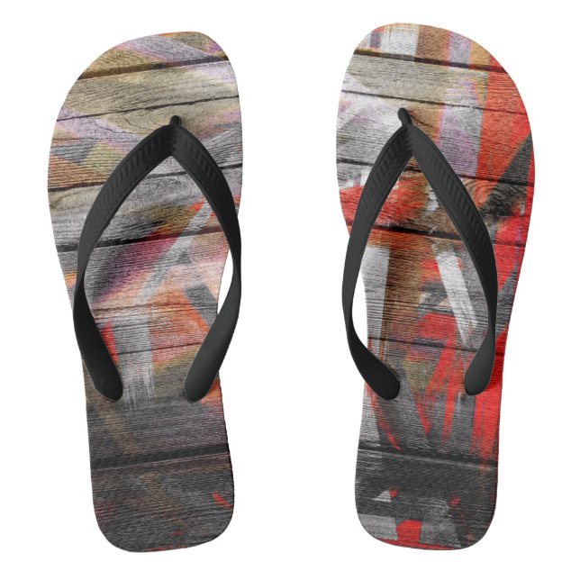 Tongs Bois de teintes peintes #5 (Semelle)