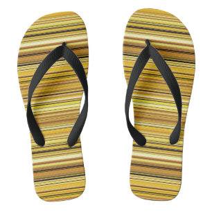 Tongs Bons rayures dorées brun