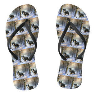 Tongs Bordure Collie Laisser neiger Noël