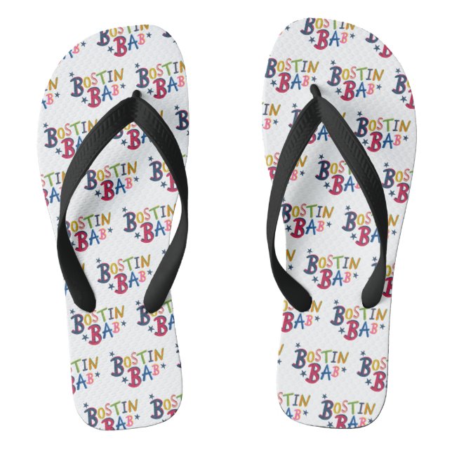 Tongs Bostin Bab Noir Pays Mots Flip Flop Chaussures (Semelle)