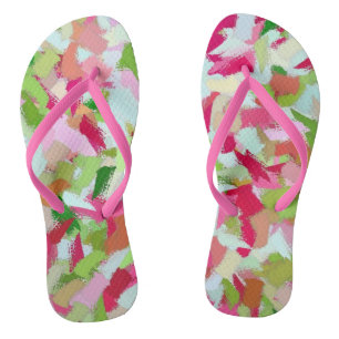 Tongs Boues roses et vertes