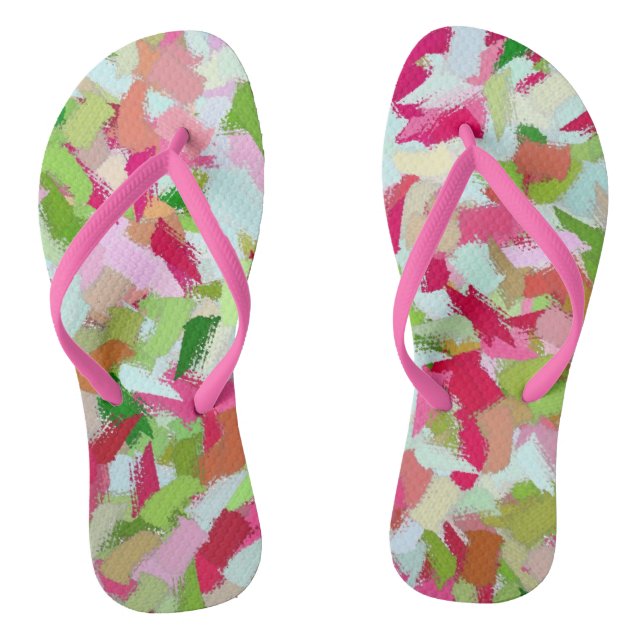 Tongs Boues roses et vertes (Semelle)
