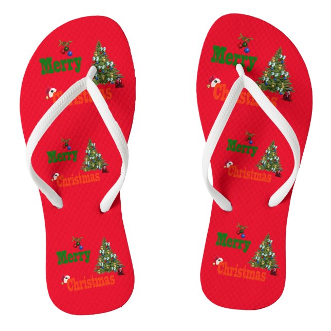 Tongs Boules de pelouse style Noël, (Semelle)