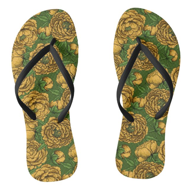 Tongs Bouquet de galets jaunes (Semelle)