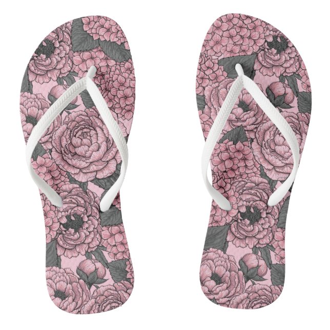 Tongs Bouquet floral en rose (Semelle)