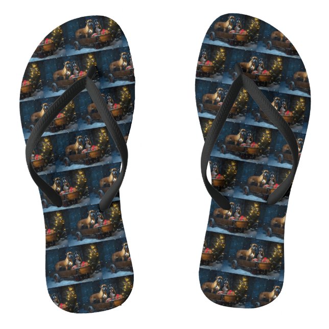 Tongs Boxeur Sleigh Noël Décor (Semelle)