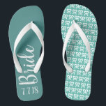 Tongs Bride Mariage personnalisé Turquoise Flops<br><div class="desc">Nos tongs de mariée personnalisés sont conçus avec plaisir à l'esprit pour que la mariée soit.  Créez vos tongs personnalisés pour commémorer votre jour de mariage.  Idéal pour les douches nuptiales,  les fêtes de bachelorette et les mariages sur la plage !</div>