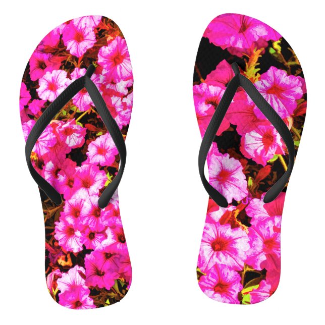 Tongs Bright Red Petunias (Semelle)