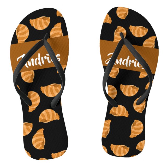 Tongs Brown rayures coquilles de mer motif (Semelle)