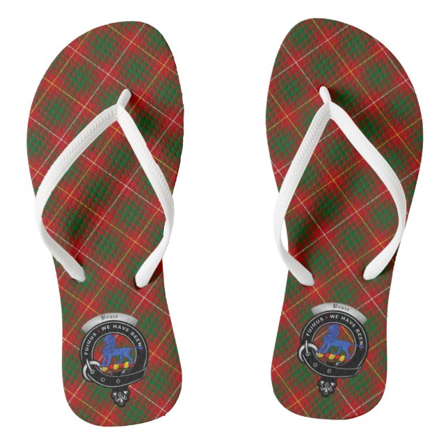 Tongs Bruce Clan Badge & Tartan Flip Flops (Semelle)