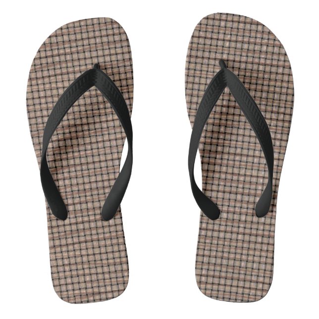 Tongs Brûlons Abstraits Rustiques Tan Brown Tan Tan Flip (Semelle)