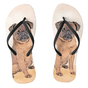 Tongs Bruxelles Griffon Smooth Painting Original Chien A