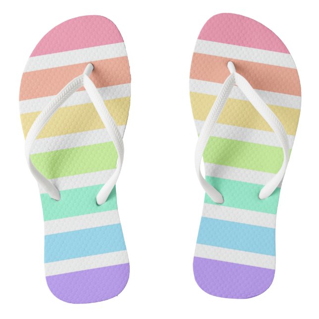 Tongs Bubblegum arc-en-ciel et bandes blanches (Semelle)