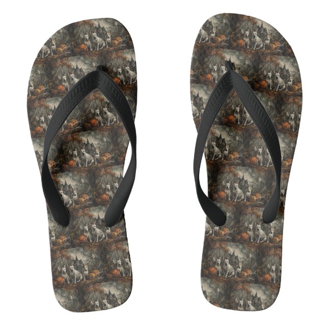 Tongs Bull Terrier Halloween Night Doggy Délice (Semelle)