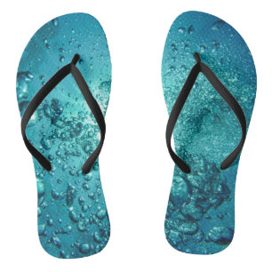 Tongs Bulles d'eau bleue 