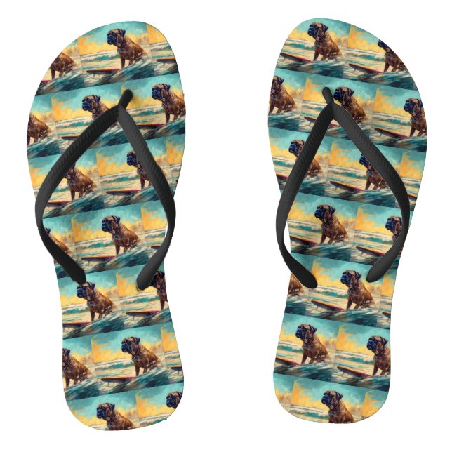 Tongs Bullmastiff Beach Surfing Peinture (Semelle)