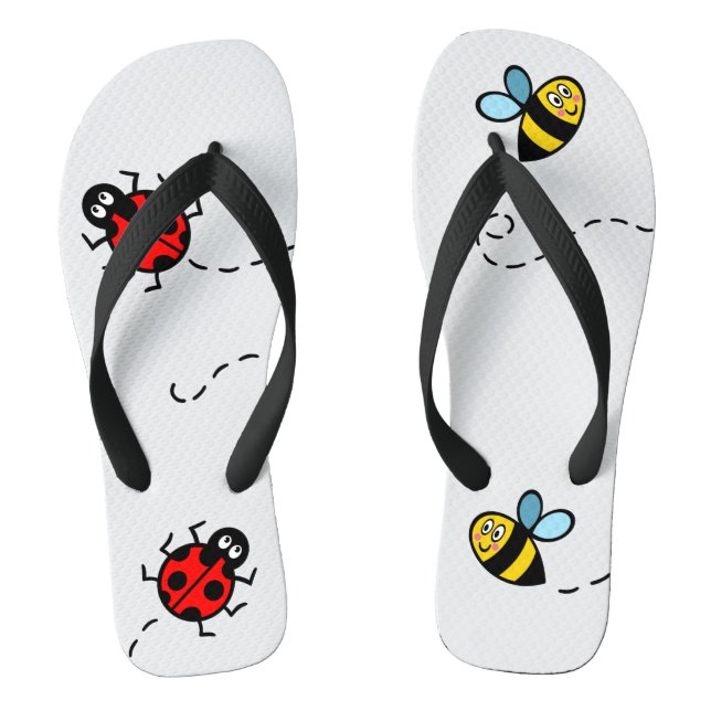 Tongs Bumblebee et Ladybird Motif Flip Flops (Semelle)