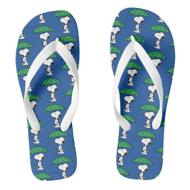 Tongs cacahuètes | Parapluie vert Snoopy (Semelle)