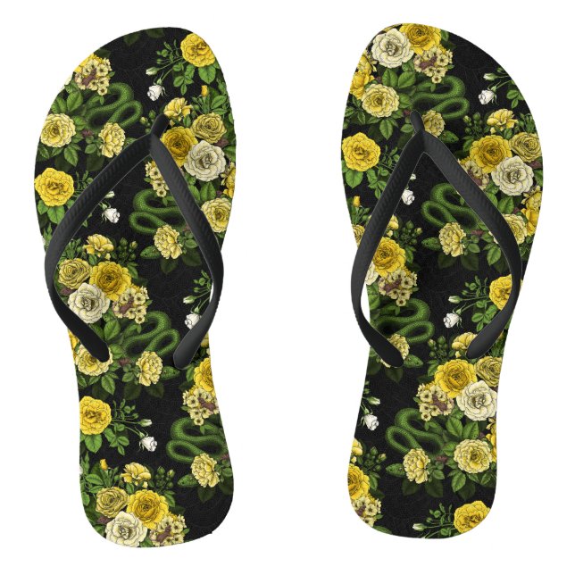 Tongs Caché en rose, jaune et vert (Semelle)