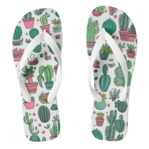 Tongs Cactus Motif Succulent