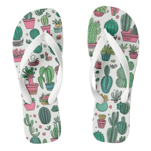Tongs Cactus Motif Succulent (Semelle)