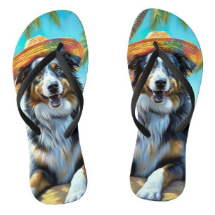 Tongs Cadeau d'été pour amateur de chiens Berger Austral