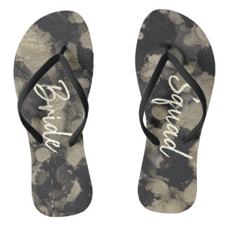 Tongs Cadeaux de mariées Sandales Nuances d'or et de noi