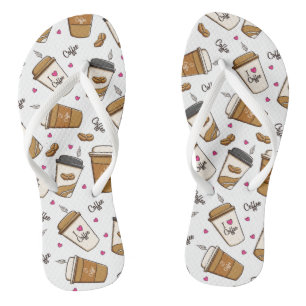 Tongs Cafés, Fèves de café, Amateur de café, Coeurs