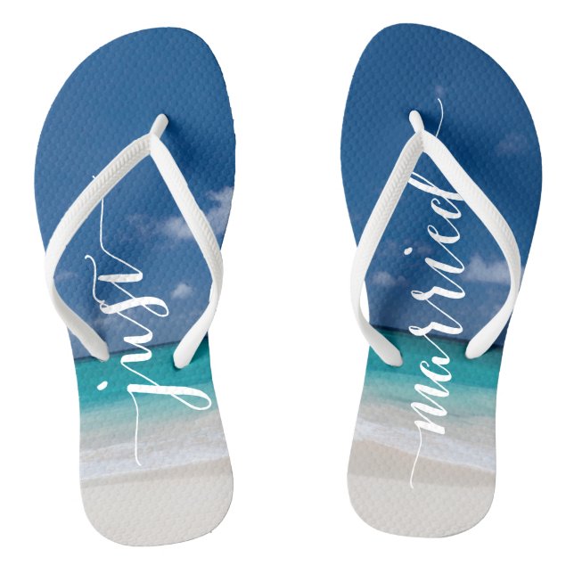 Tongs Calligraphie Mariée Plage Mariage Flip Flops (Semelle)