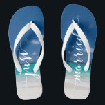 Tongs Calligraphy Beach Just Married Mariage Flip Flops<br><div class="desc">Calligraphy beach Just Married mariage flip flops avec de larges sangles</div>