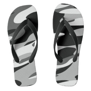 Tongs camo abstract noir et gris