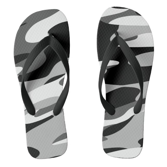 Tongs camo abstract noir et gris (Semelle)