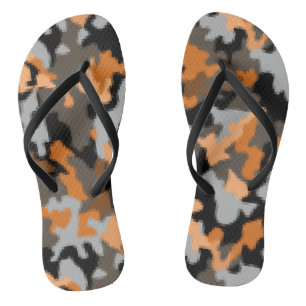 Tongs Camo Brown coloré orange vif