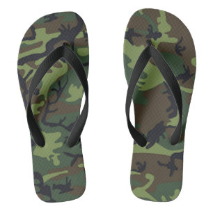 Tongs Camo Été Vert Brown Tan Sandales Flip Flops 