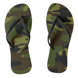 Tongs Camo Vert Camouflage Militaire Motif Flip Flops